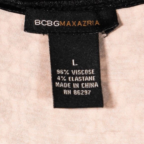 BCBG MaxAzria Women's Dress Black Beige Stretch Sleeveless Midi Fit Flare Size L - Picture 3 of 9